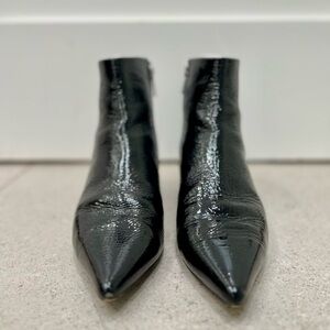 Paolo Patent Leather Black Ankle Booties